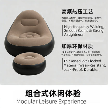Kursi sofa tiup + pompa kaki