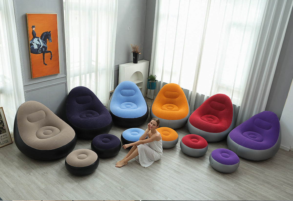 Kursi sofa tiup + pompa kaki