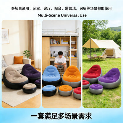 Kursi sofa tiup + pompa kaki