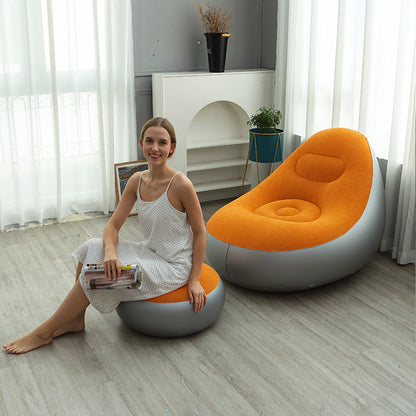 Kursi sofa tiup + pompa kaki