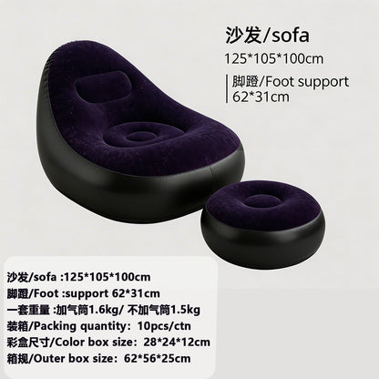 Kursi sofa tiup + pompa kaki